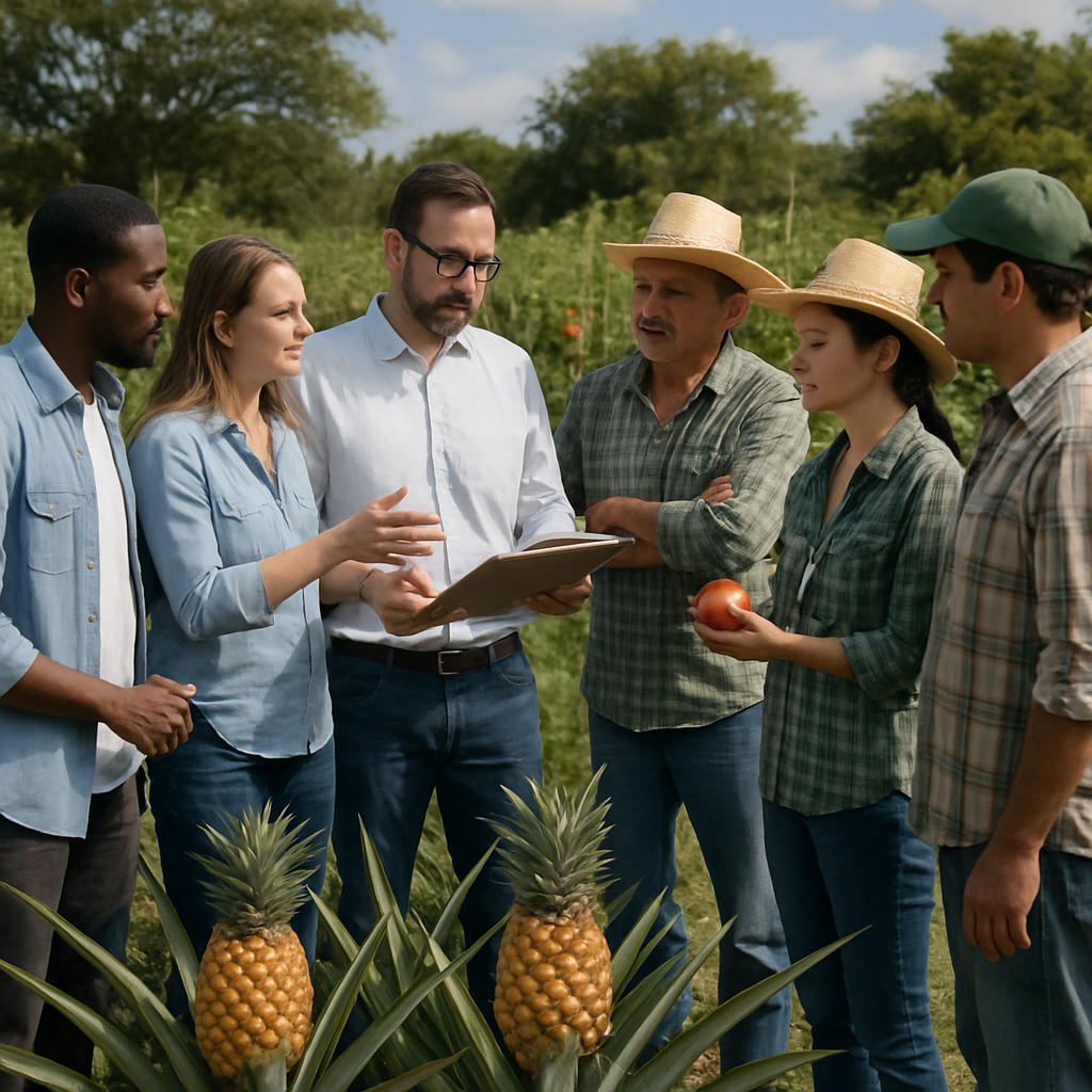 Consultation services for growing pineapples and tomatoes